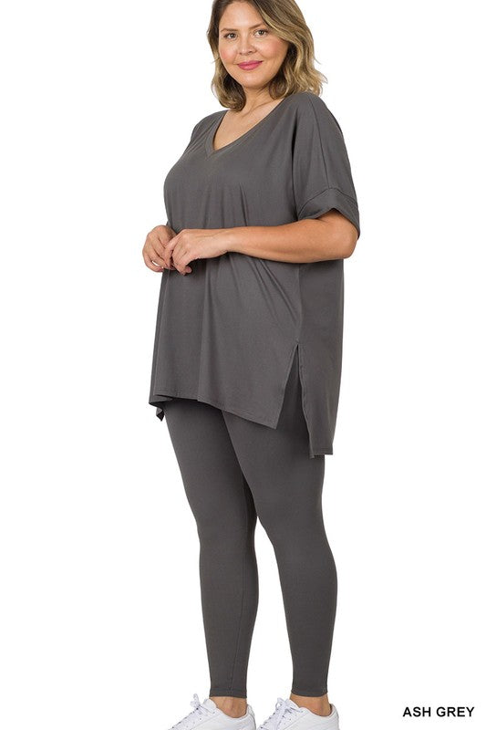 Microfiber Loungewear Set Plus Size