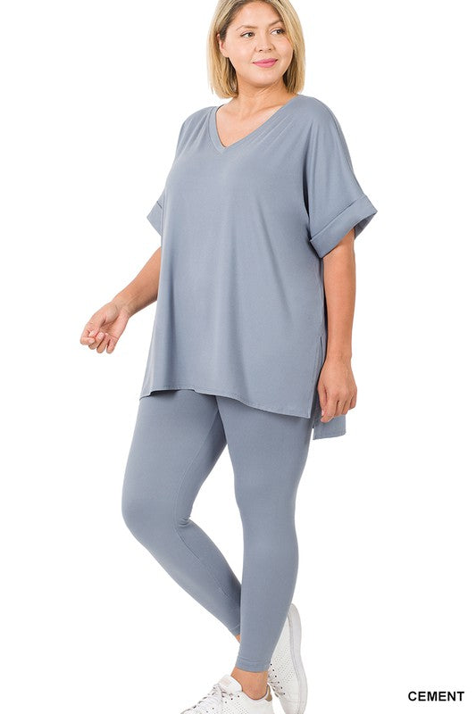 Microfiber Loungewear Set Plus Size