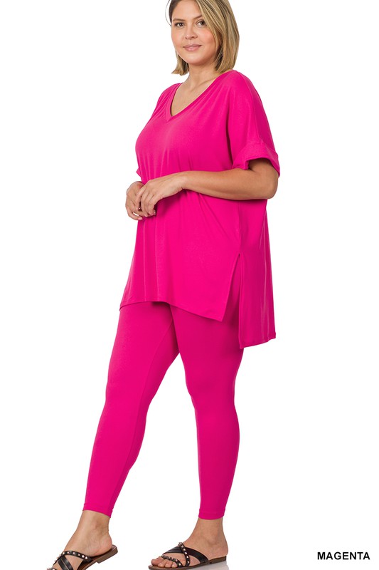 Microfiber Loungewear Set Plus Size