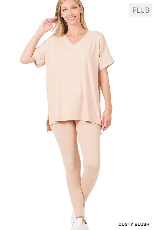 Microfiber Loungewear Set Plus Size