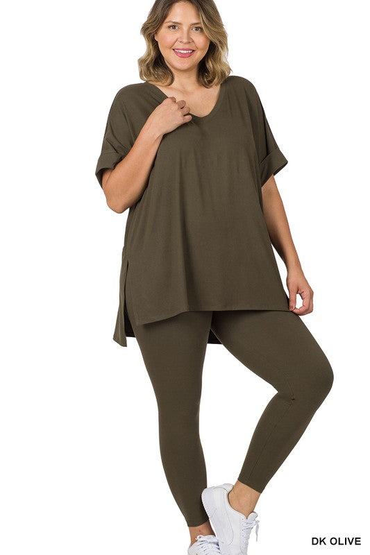 Microfiber Loungewear Set Plus Size