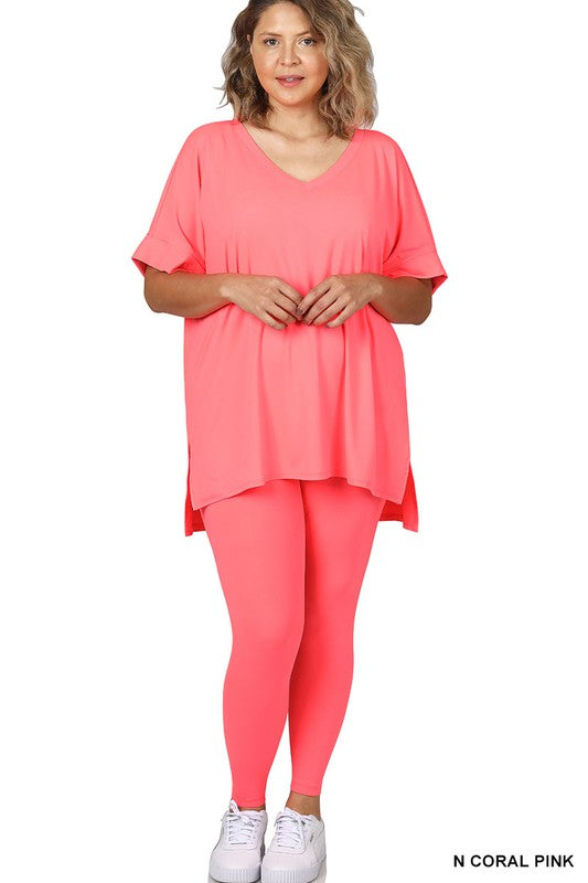 Microfiber Loungewear Set Plus Size