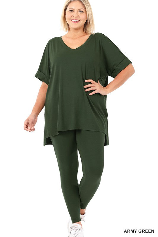 Microfiber Loungewear Set Plus Size