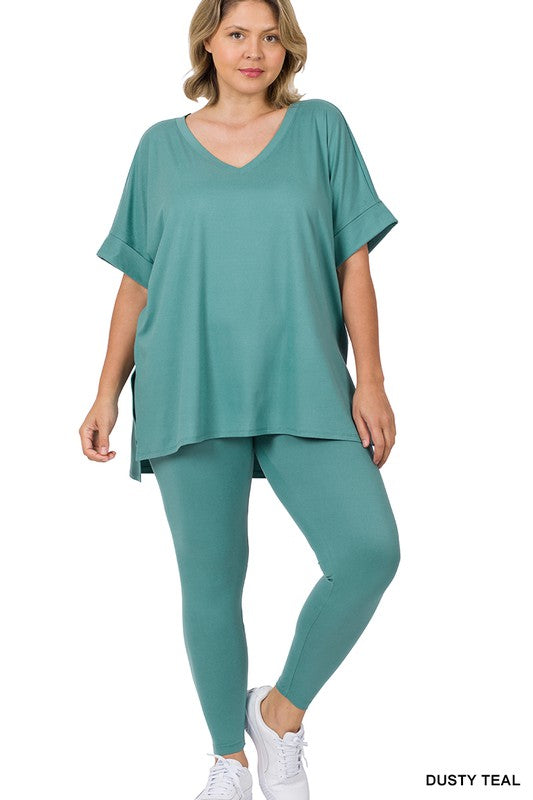 Microfiber Loungewear Set Plus Size