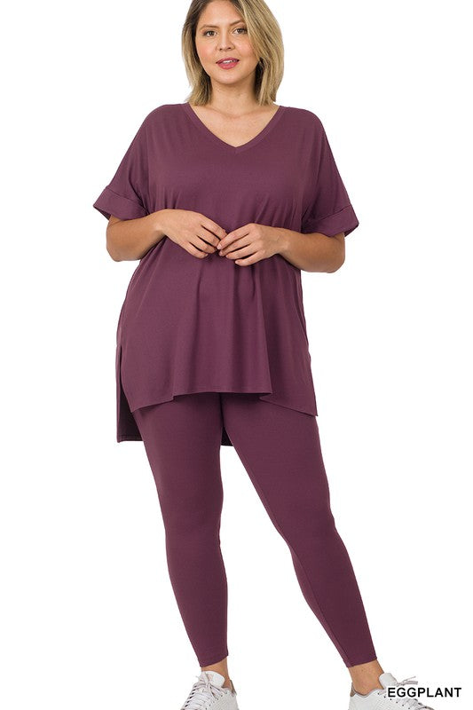 Microfiber Loungewear Set Plus Size
