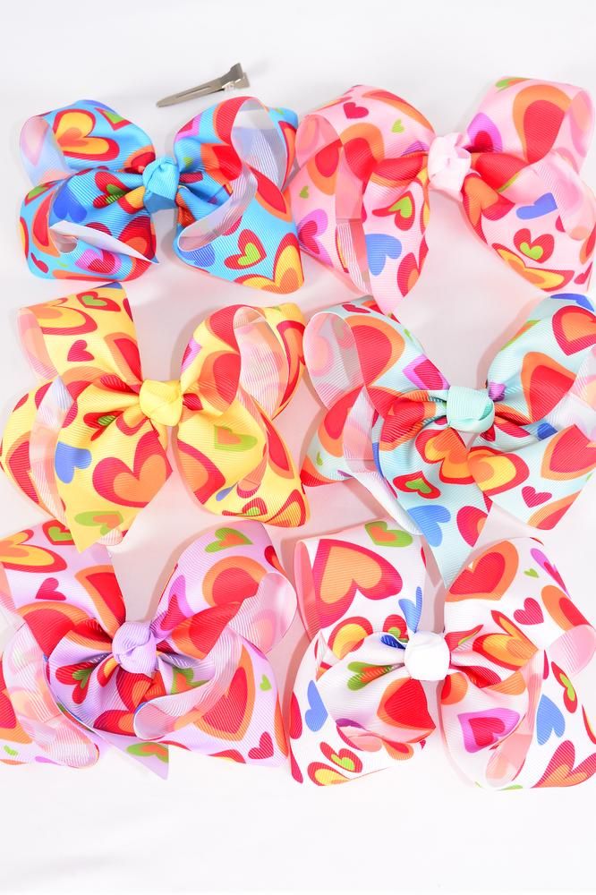 Jumbo Hearts Bow * Alligator Clip