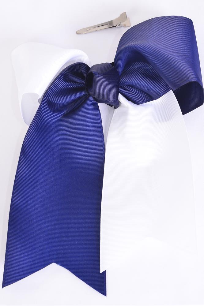 Extra Jumbo Long Tail Cheer Bow 2-Tone *Alligator Clip