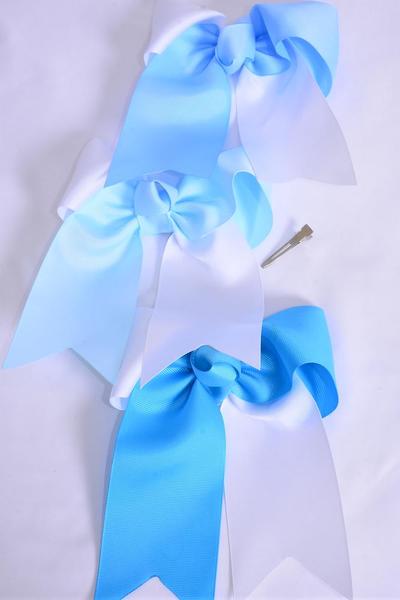 Extra Jumbo Long Tail Cheer Bow 2-Tone *Alligator Clip
