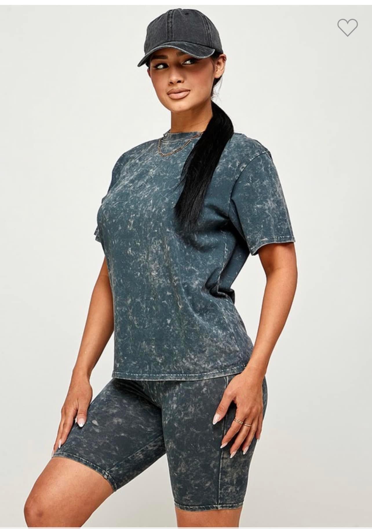 Washed short set