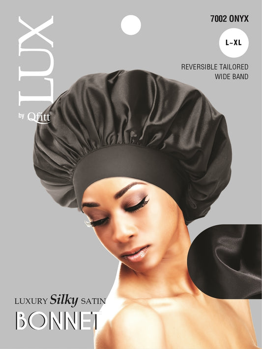 M&M Silk Satin Bonnet Solid Black