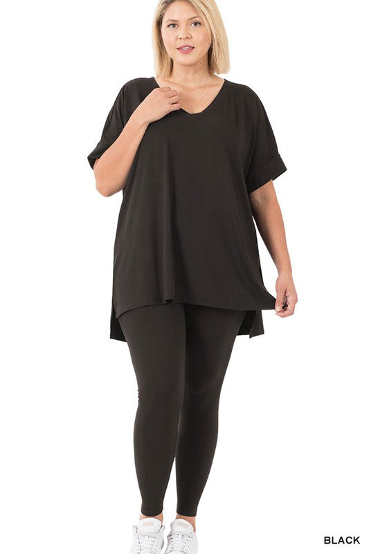 Microfiber Loungewear Set Plus Size