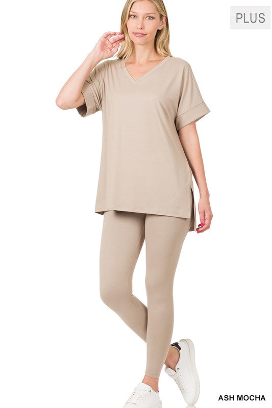 Microfiber Loungewear Set Plus Size