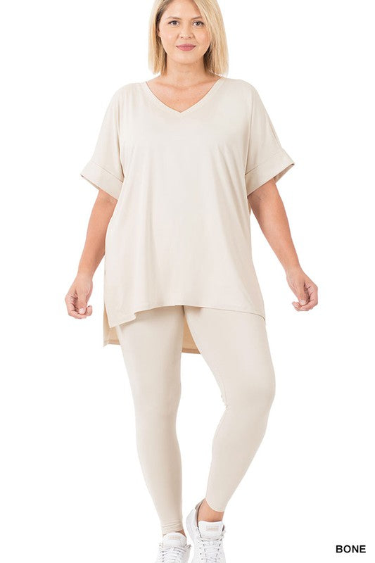 Microfiber Loungewear Set Plus Size