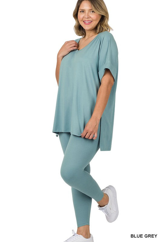 Microfiber Loungewear Set Plus Size