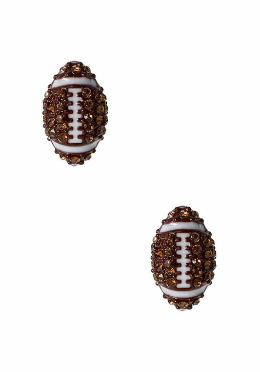 Rhinestone Football Stude Earring