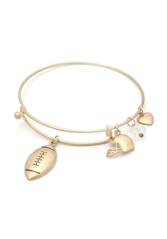 Football Message Bangle Bracelet