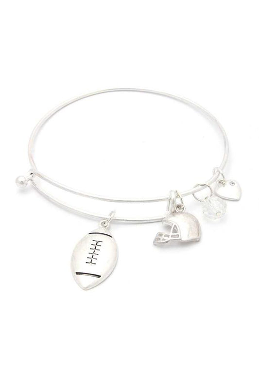 Football Message Bangle Bracelet