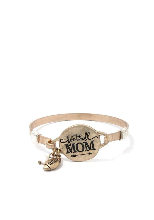 Football Mom Charm Bracelet Gold