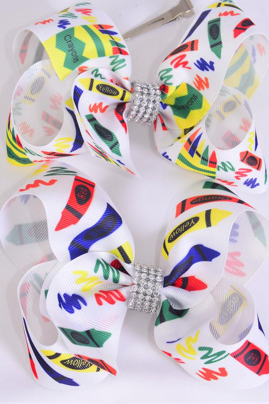 Jumbo Crayon Bow *Alligator Clip*