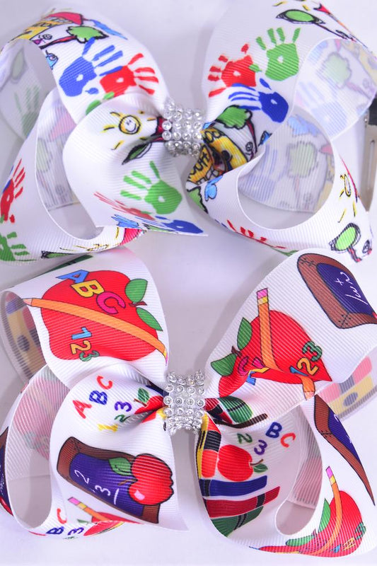 Jumbo Back to School Bow *Alligator Clip