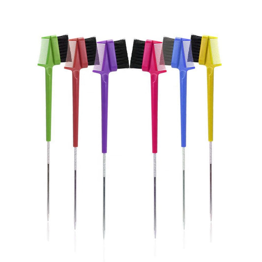 Triple Sided Edge Brush With Pintail Comb Assorted