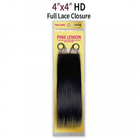 Pink Lemon 100% Unprocessed Human Hair 13A Straight HD Closure 4X4