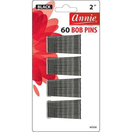 Annie Bob Pins 2" 60Ct Black