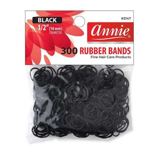 Annie Rubber Bands 300Ct Black