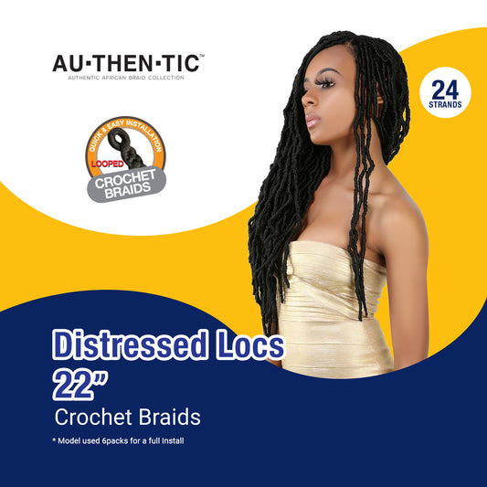 Authentic Crochet Distressed Locs 22”